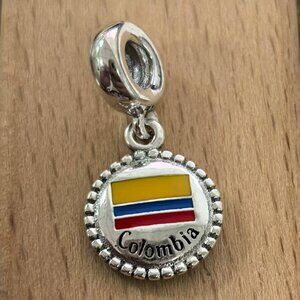 Pandora Colombia Flag Exclusive Charm Pendant, S925 Silver Bracelets